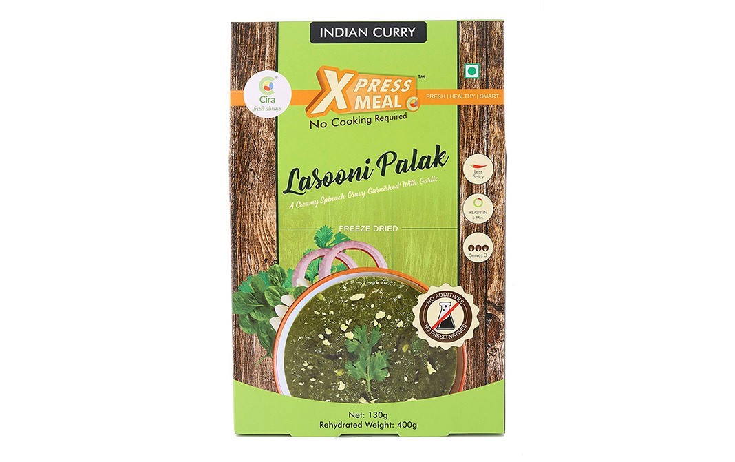 Cira Xpress Meal Lasooni Palak Indian Curry   Box  130 grams